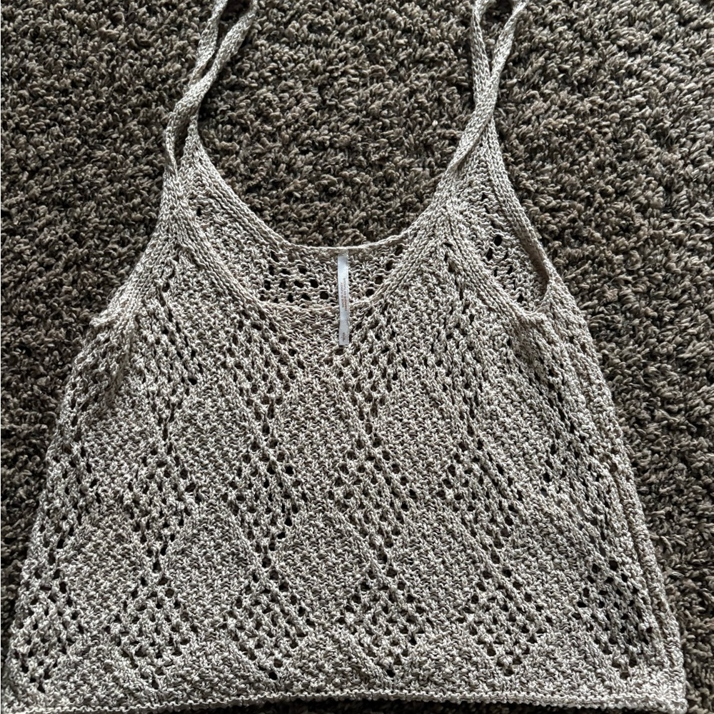 Women's Beige Knit Tank Top